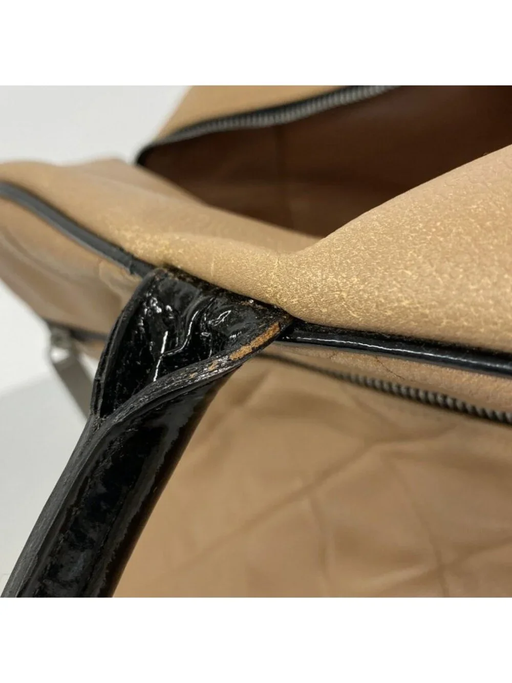 Chanel Boston Bag Sports Leather Brown Silver